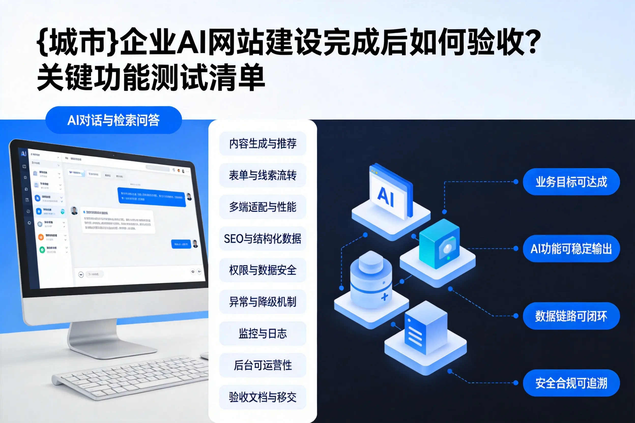 固原企业AI网站建设完成后如何验收？关键功能测试清单