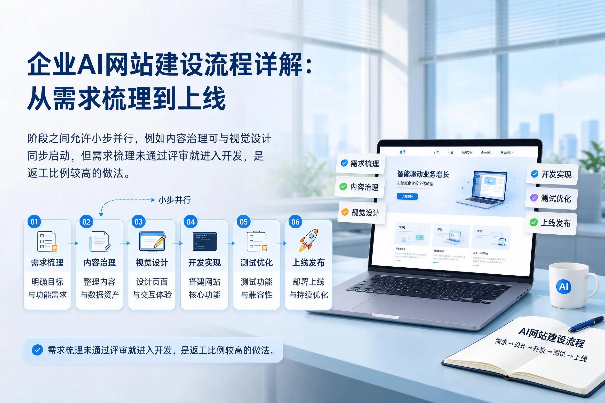 固原企业AI网站建设流程详解:从需求梳理到上线