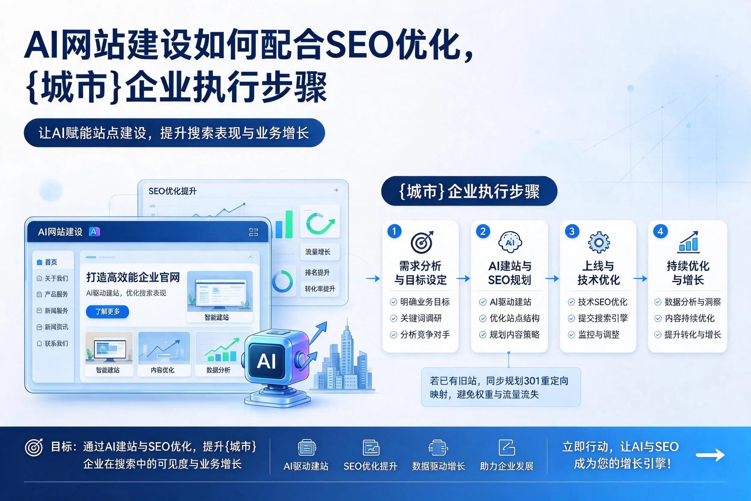 AI网站建设如何配合SEO优化，固原企业执行步骤