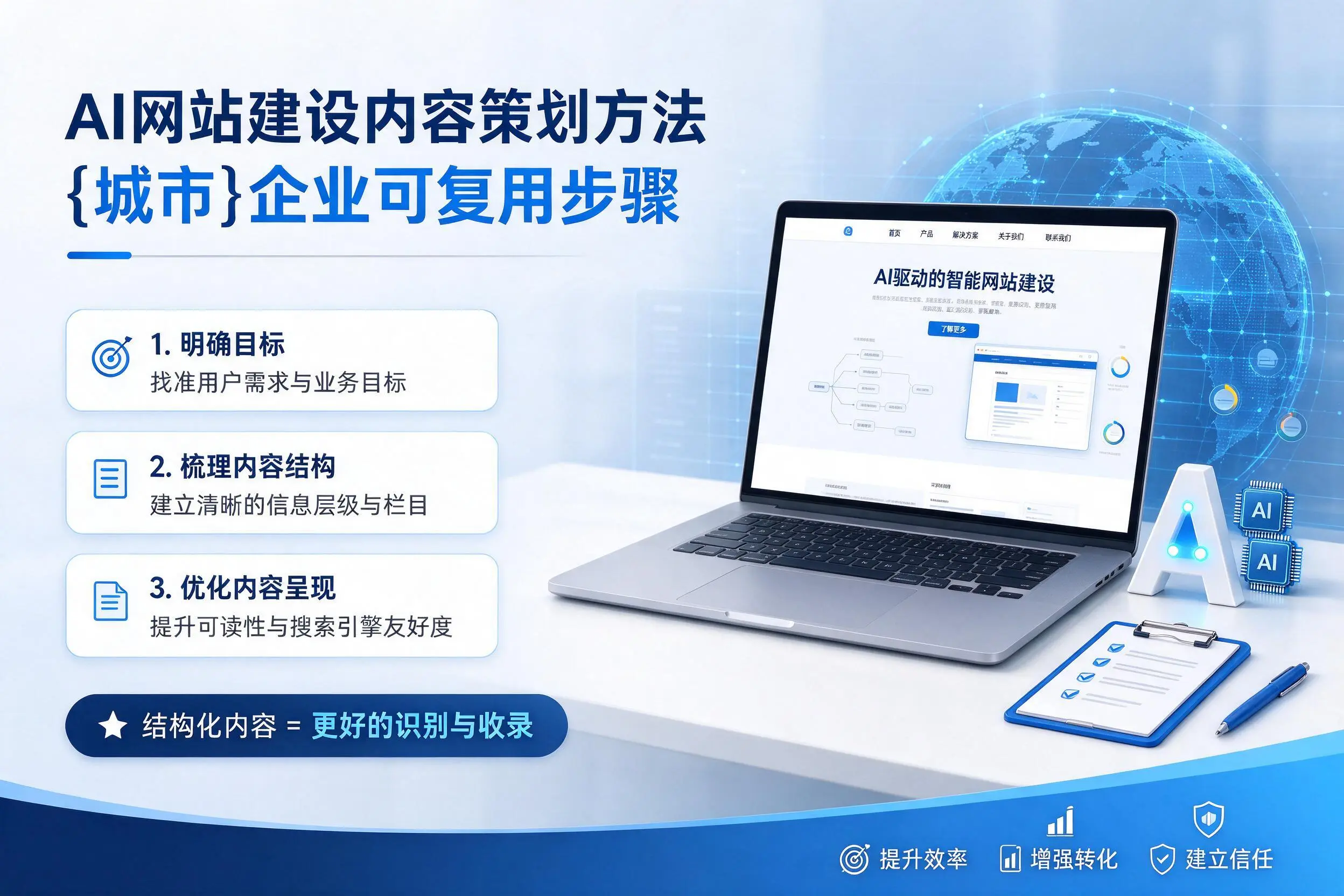 AI网站建设内容策划方法,固原企业可复用步骤