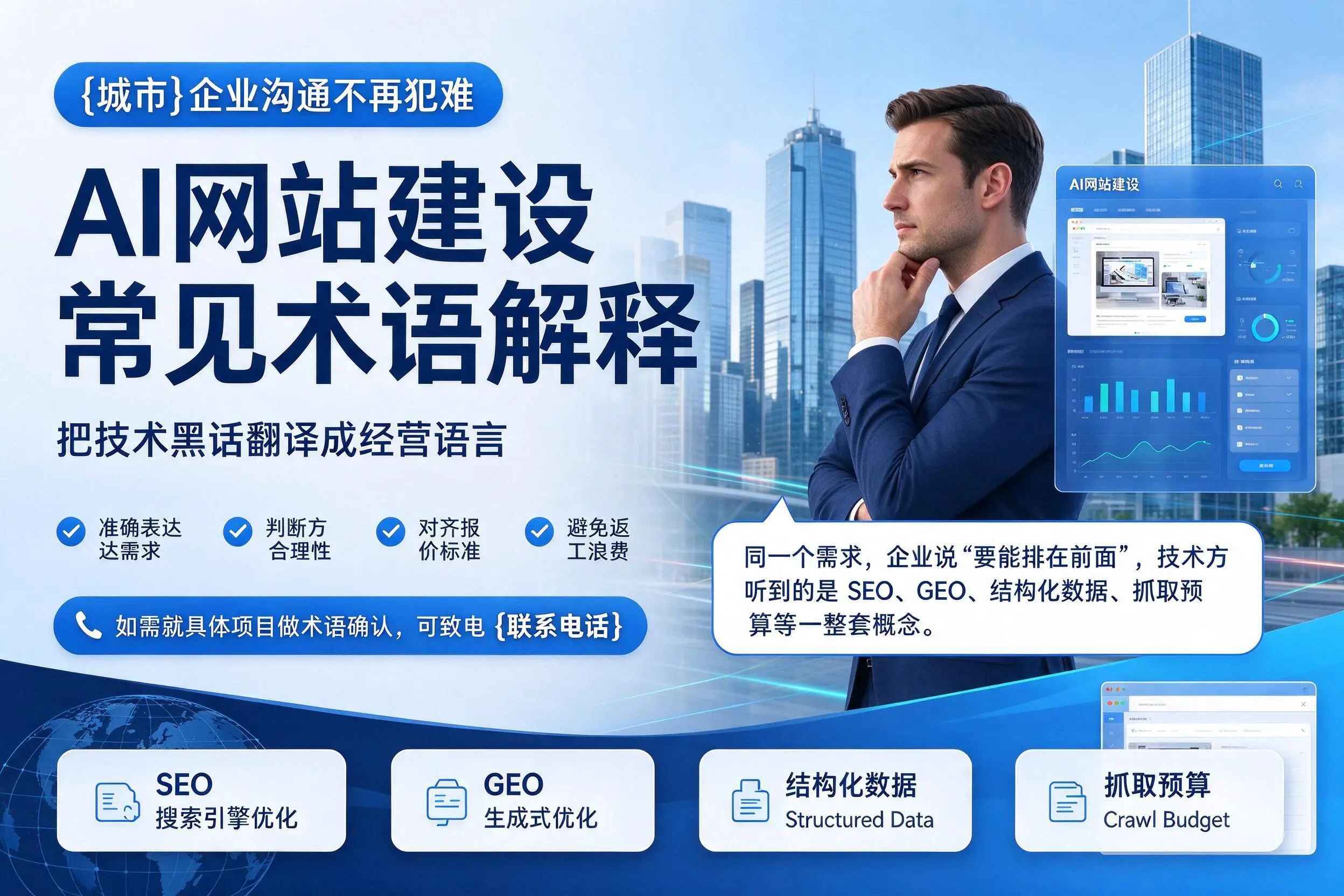 AI网站建设常见术语解释,固原企业沟通不再犯难