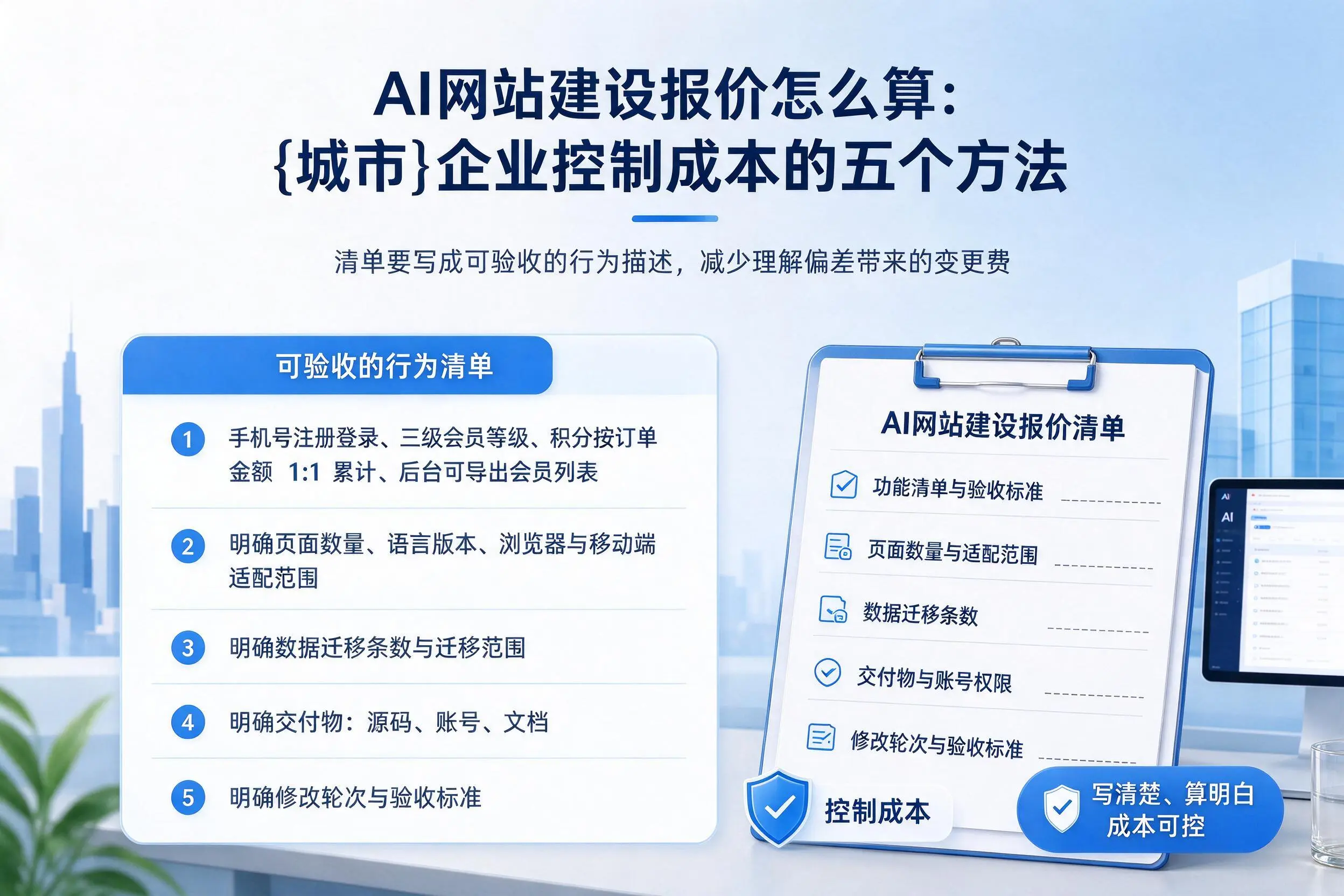 AI网站建设报价怎么算:固原企业控制成本的五个方法